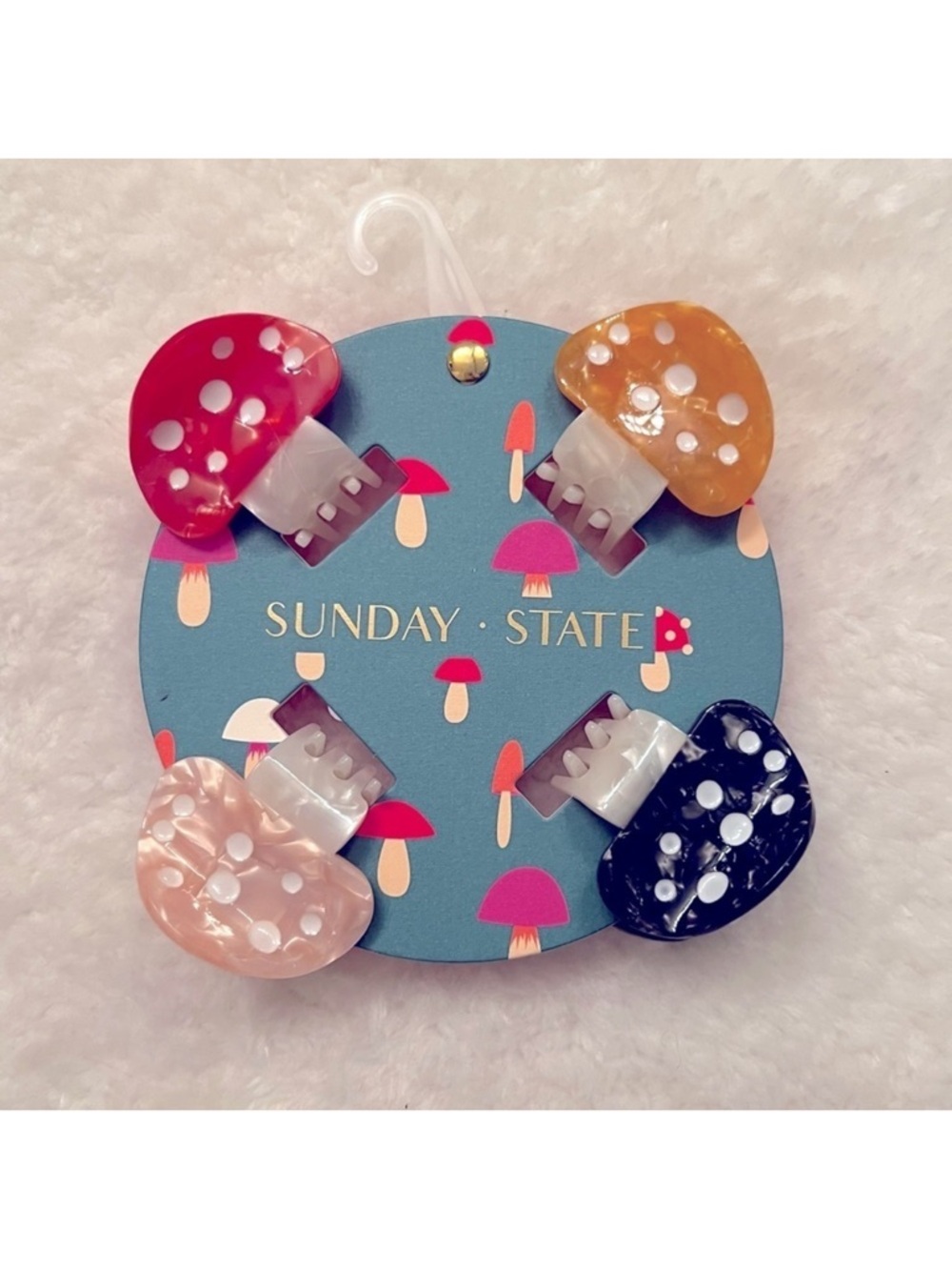 Sunday State Mushroom Claw Hair Clips New With Tags